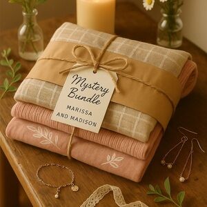 Mystery Bundle with Pink and Beige Textiles